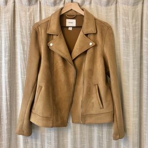 Old Navy Brown Camel Suede Moto Jacket Large